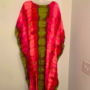 Vtg Psychedelic Neon Greenecastle 60’s 70’s Kaftan